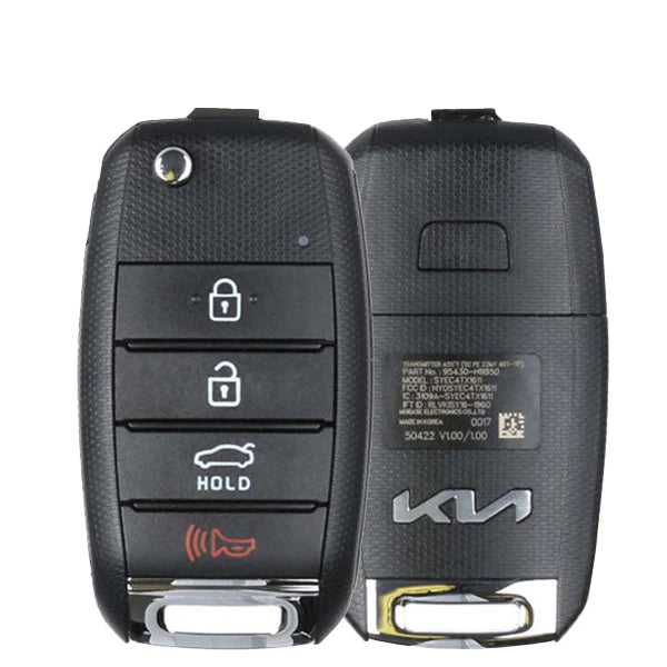 2020-2023 Kia Rio Remote Flip Key 4B Trunk w/ Transponder / PN: 95430-H9850 / SYEC4TX1611 / OEM 2020-2023 Kia Rio Remote Flip Key 4B Trunk w/ Transponder / PN: 95430-H9850 / SYEC4TX1611 / OEM